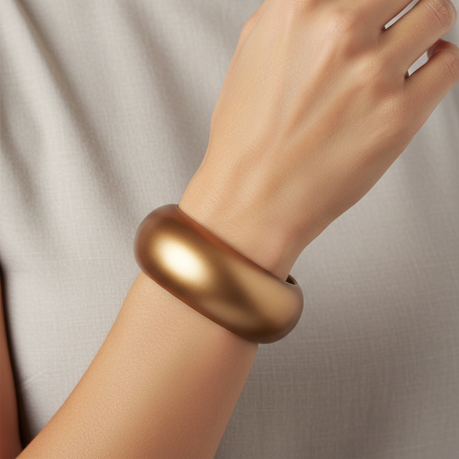 Mehrun Gold Resin Bangle – Lightweight, Elegant Jewelry for Daily Wear for Girls & Women