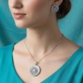 Samaa Silver AD/ CZ Pendant Set with Earrings for Women