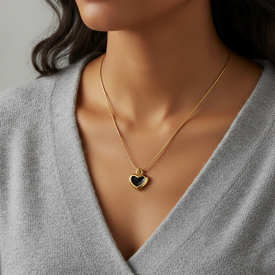 Mehboob Golden Mini Heart Pendant for Girls