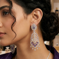 Nargis Chandelier Earrings – Vintage Mughal-Inspired Amethyst Dangles for Women