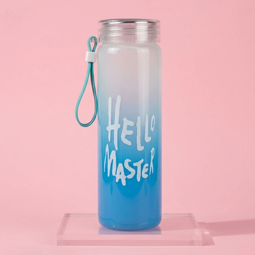 Hello Master Glass Water Bottle – Stylish Hydration for Students, Professionals & Fitness Enthusiasts