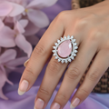 Shradhha Adjustable AD CZ Pink Stone Ring