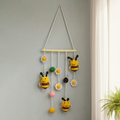 Handmade Bee and Flower Crochet Wall Hanging