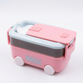 Cute Cartoon Car/Bus Shape Lunch Box with Spoon & Fork for Kids | Tiffn Boxes for School