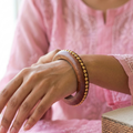 Dyuti Handcrafted Wooden Kada Bangle with Golden Brass Studs | Lightweight Chunky Wooden Kada for Girls & Women