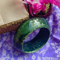 Gulzar Dark Green Handcrafted Resin Bangle wot Marbelled Pattern | Lightweight Resin Kada for Girls & Women