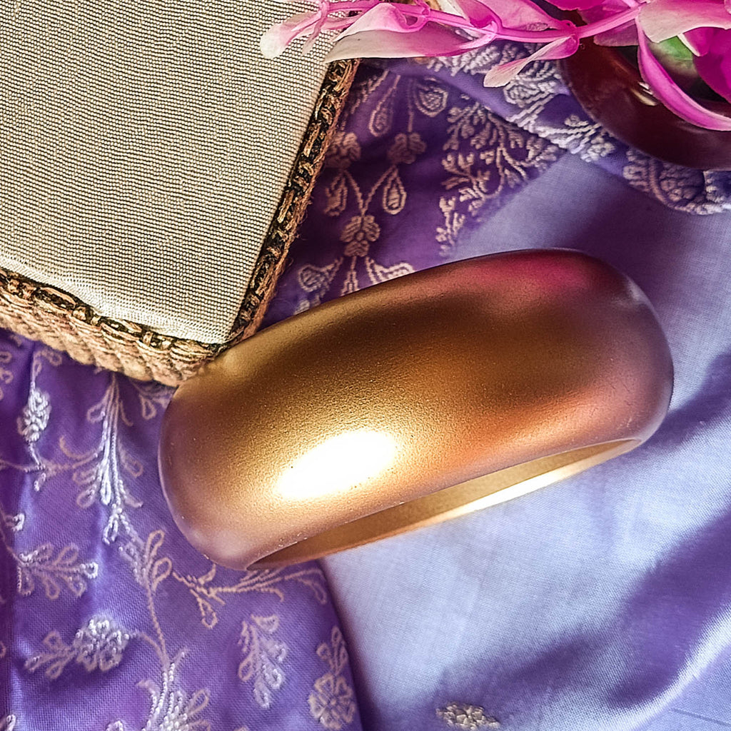 Mehrun Gold Resin Bangle – Lightweight, Elegant Jewelry for Daily Wear for Girls & Women