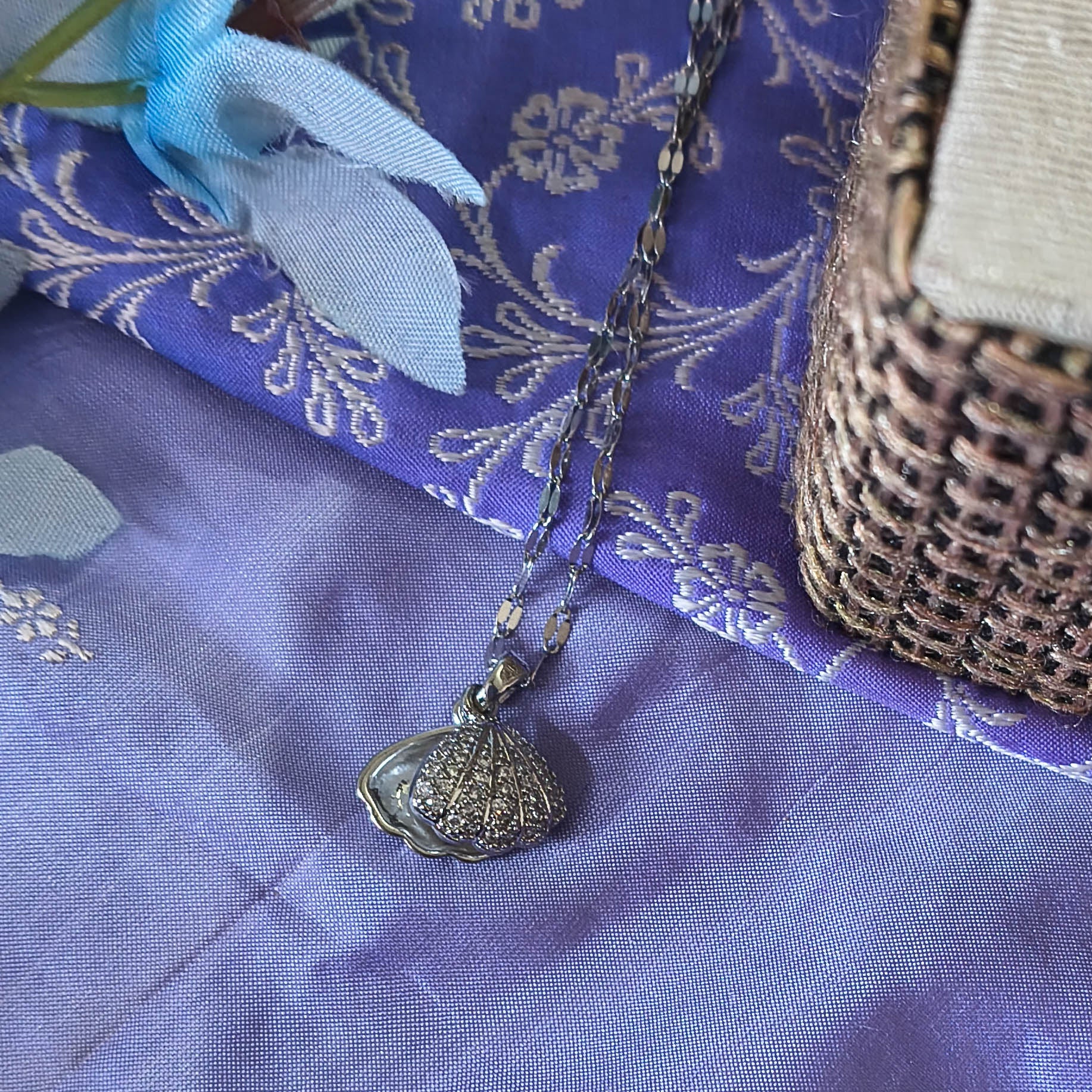 Mukta Cute Silver Pearl Shape Pendant for Girls