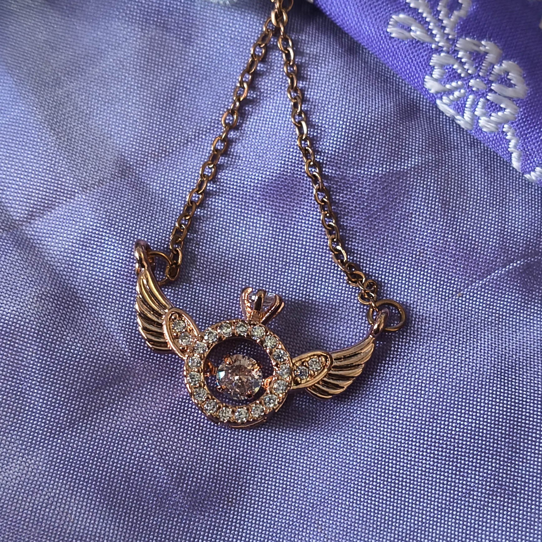 Gauhar Rose Gold Mini Angel Wing Pendant