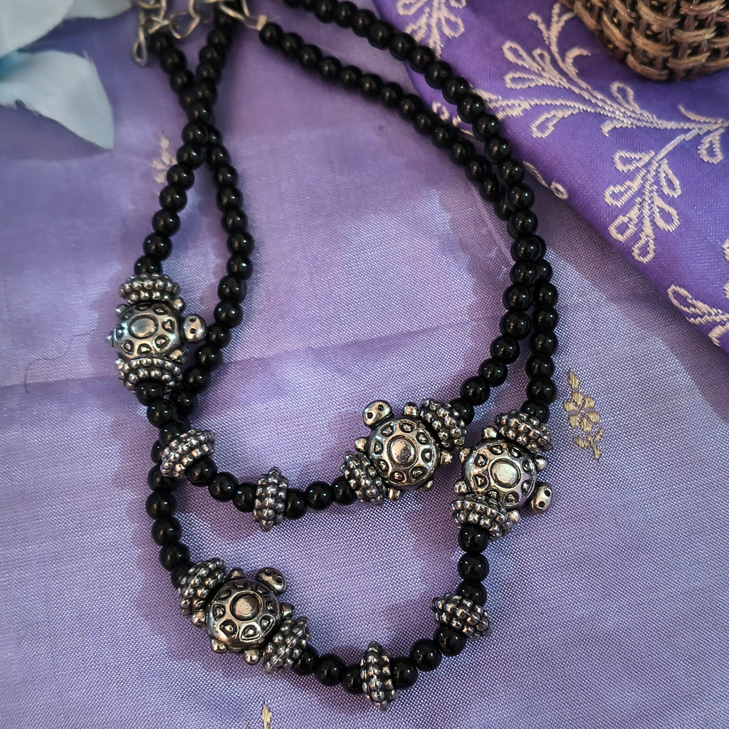 Jalaja Black Beads & Turtle Anklets for Girls