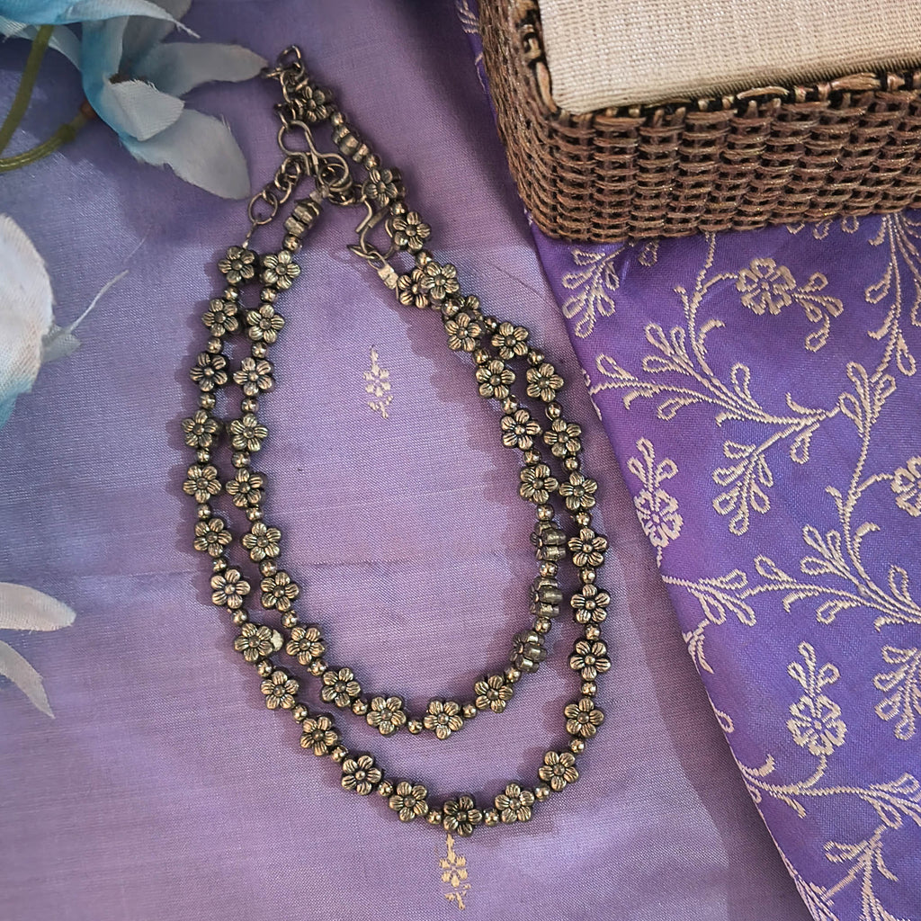 Samreen German Silver Floral Anklets for Girls