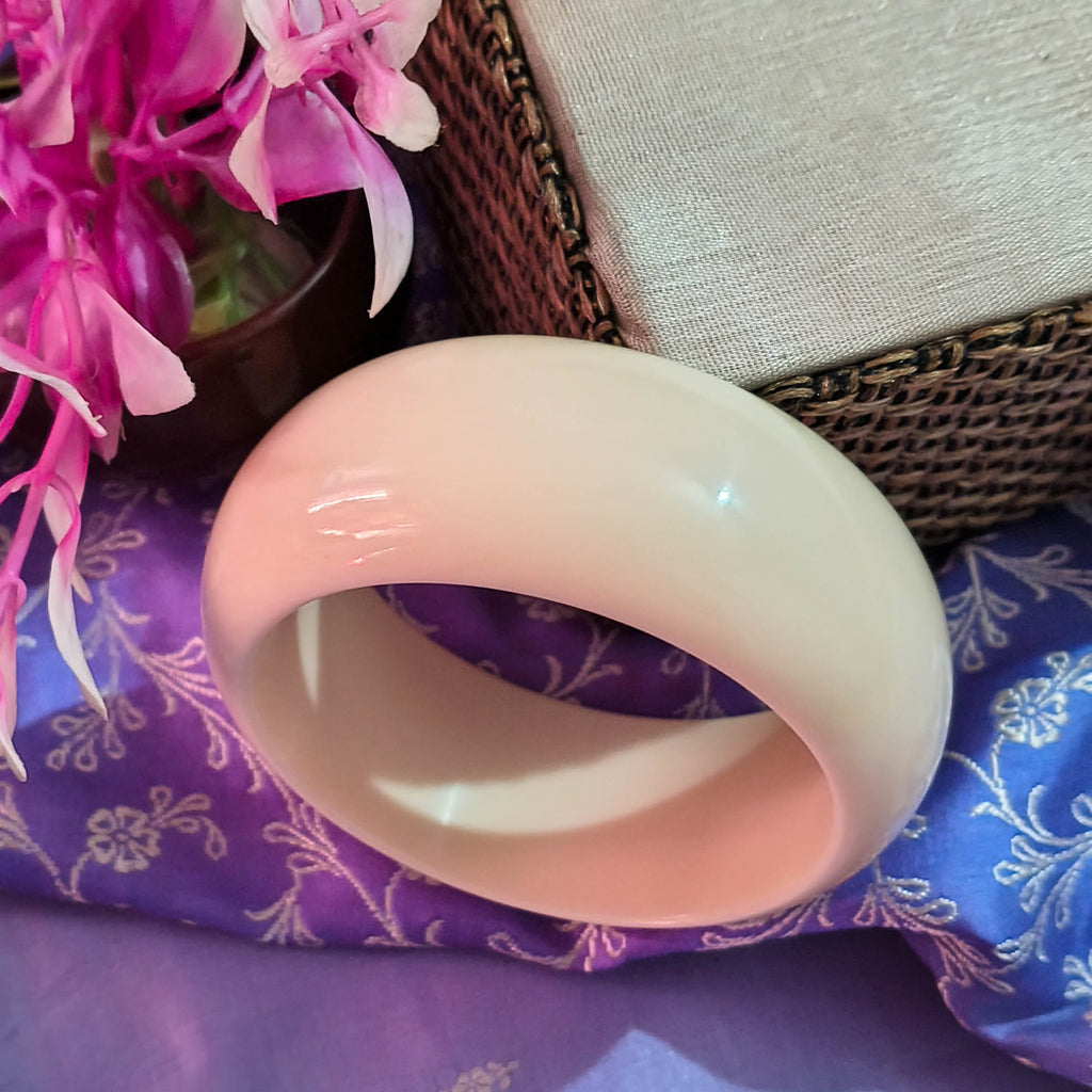Zeen Glossy White Resin Kada For Women & Girls | Lightweight Resin Bangle | Premium Off-White Chunky Bangle for Women