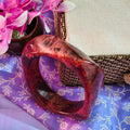 Reem Maroon Resin Kada with Marbelling Design for Women & Girls | Lightweight Resin Bangles