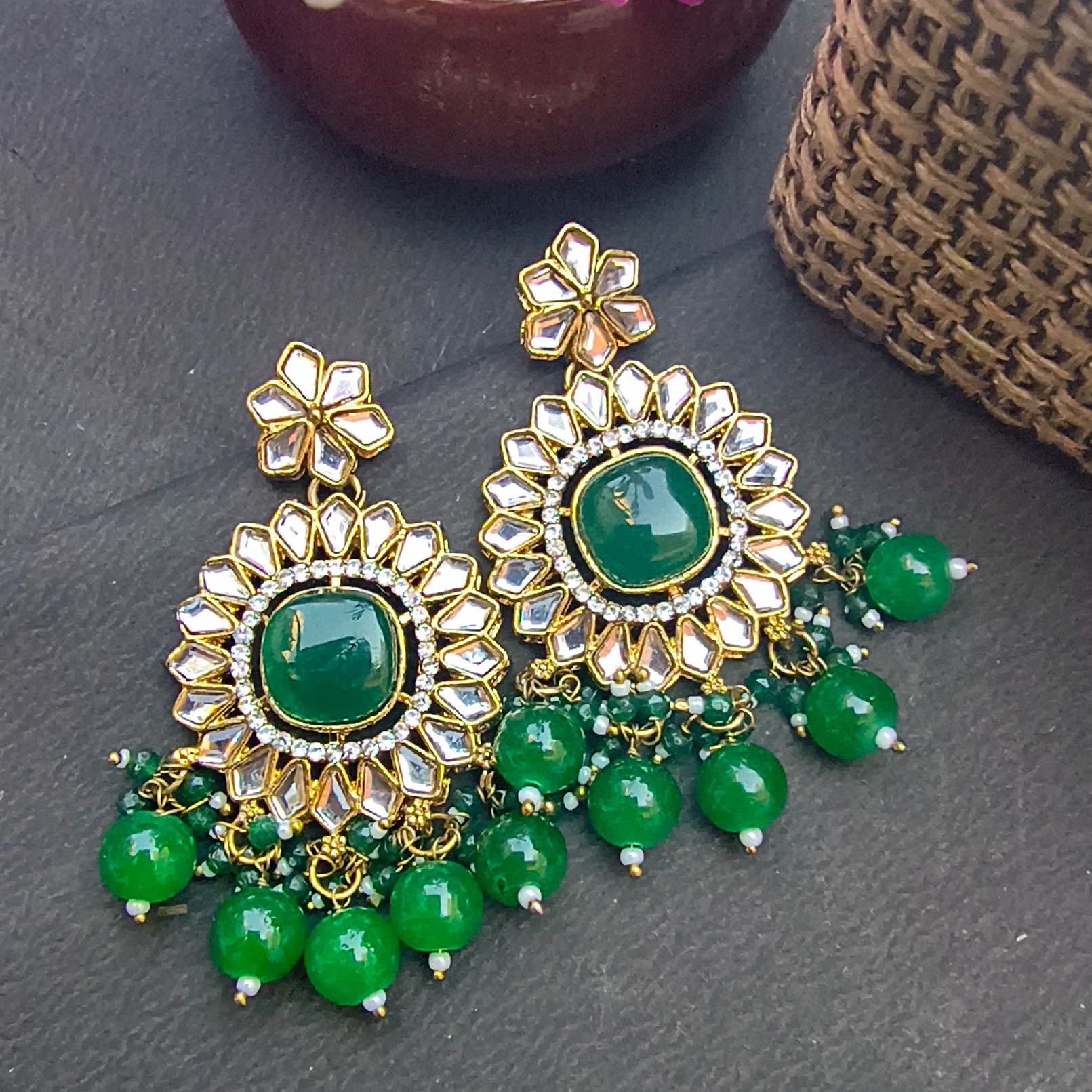 Khushi Kundan Earrings | Statement Kundan Earrings for Weddings & Fetsive Season