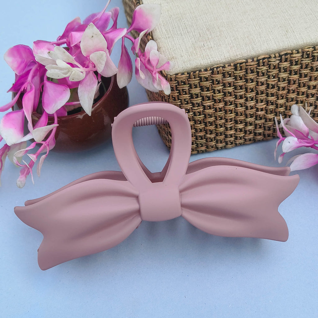 Pinteresty Bow Shape Matte hair Clutcher Claw Clips for Girls & Women | Korean Style Hair Accessories