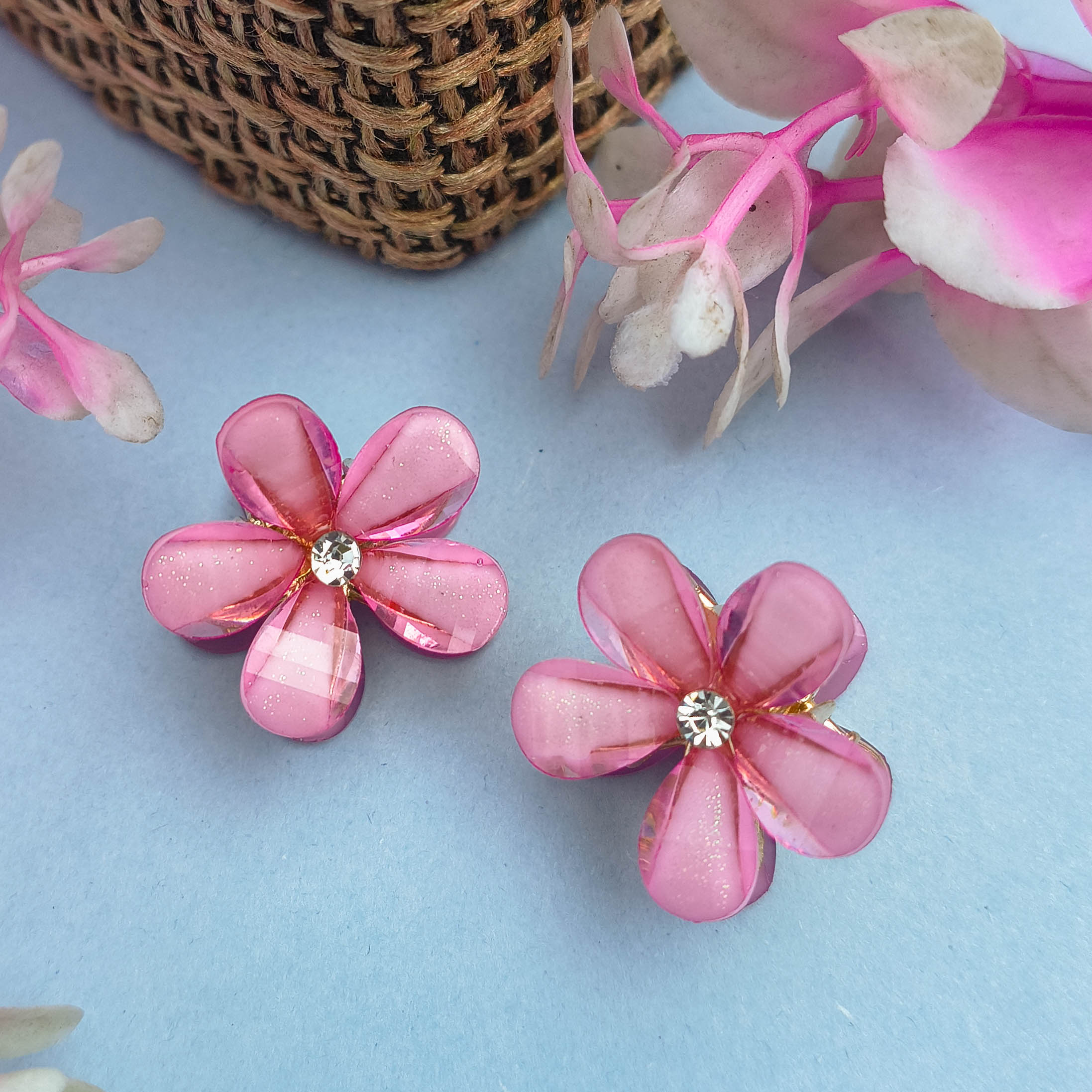 Trendy Pinteresty Floral Resin Claw Clip Beads for Girls & Women | Korean Style Hair Clips