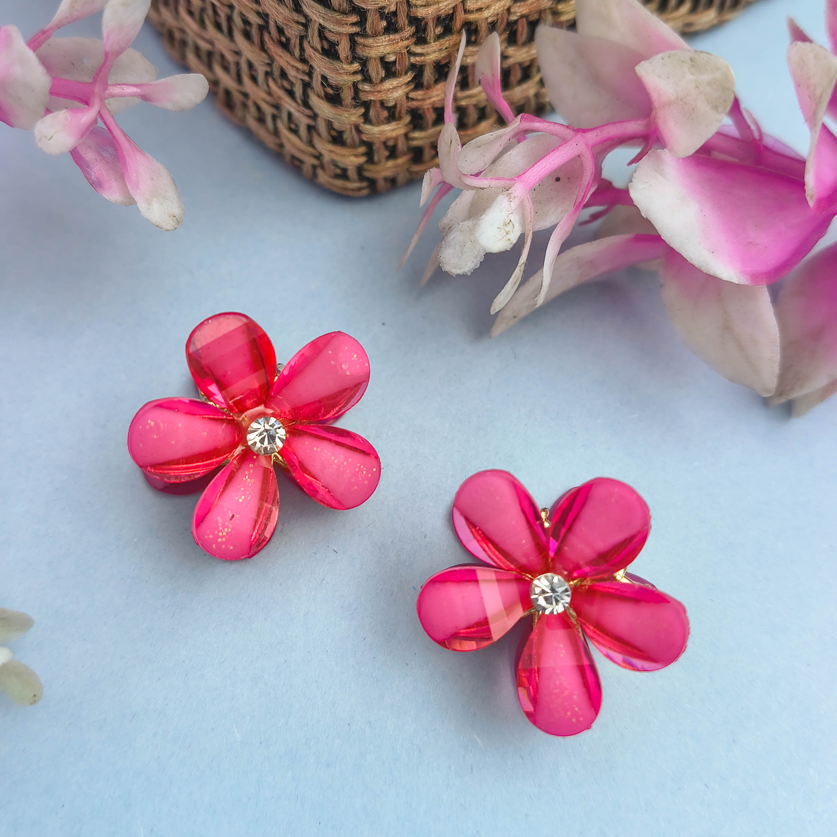 Trendy Pinteresty Floral Resin Claw Clip Beads for Girls & Women | Korean Style Hair Clips