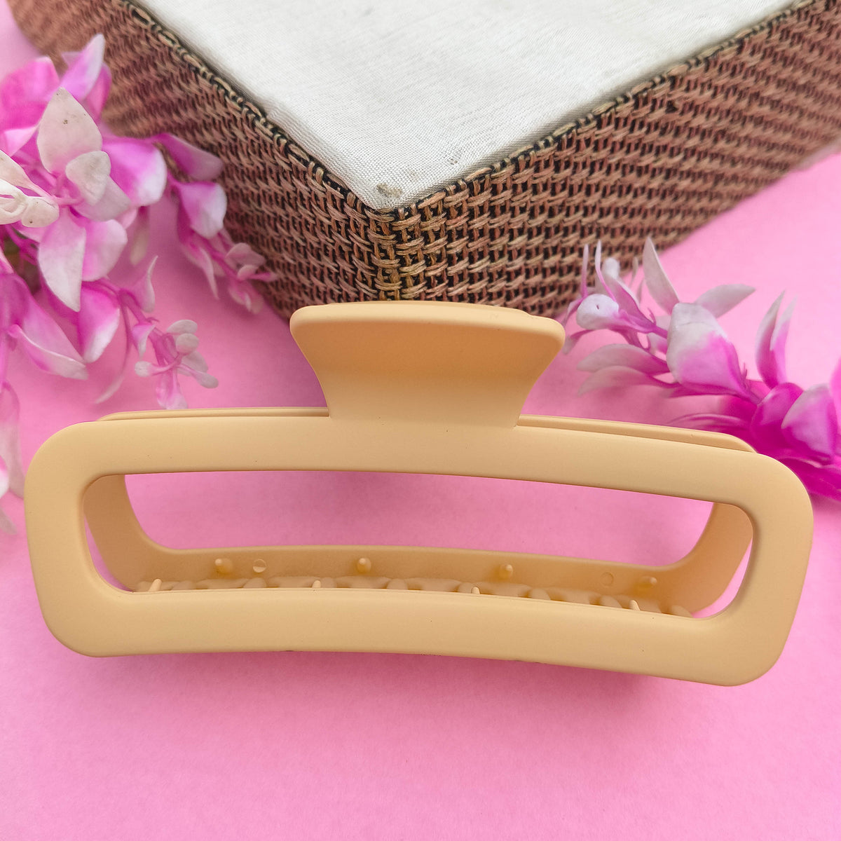 Matte Rectangular Large Size Hair Clutcher Claw Clip – Lightweight, Durable Hair Accessory for All Hair Types