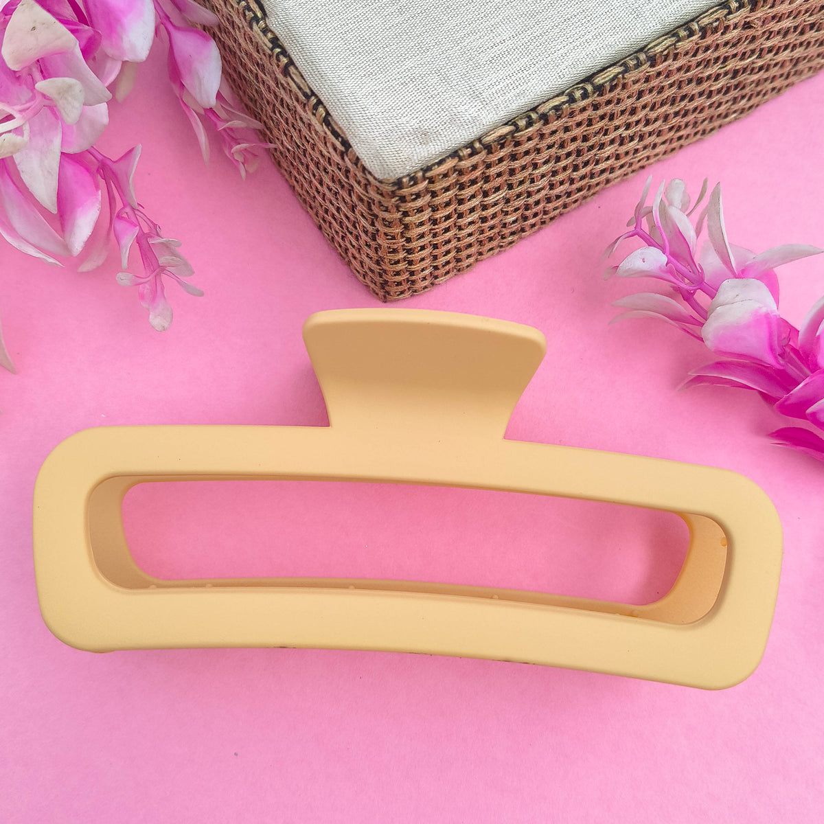 Matte Rectangular Large Size Hair Clutcher Claw Clip – Lightweight, Durable Hair Accessory for All Hair Types