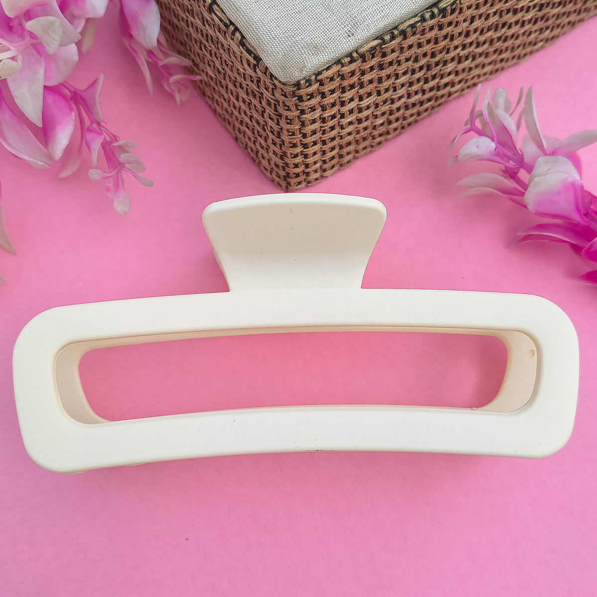 Matte Rectangular Large Size Hair Clutcher Claw Clip – Lightweight, Durable Hair Accessory for All Hair Types
