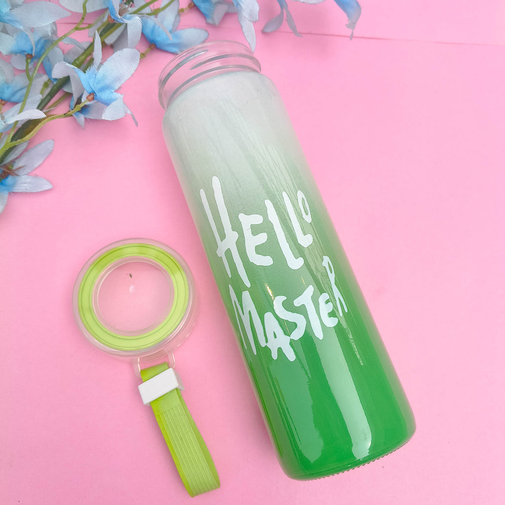 Hello Master Glass Water Bottle – Stylish Hydration for Students, Professionals & Fitness Enthusiasts