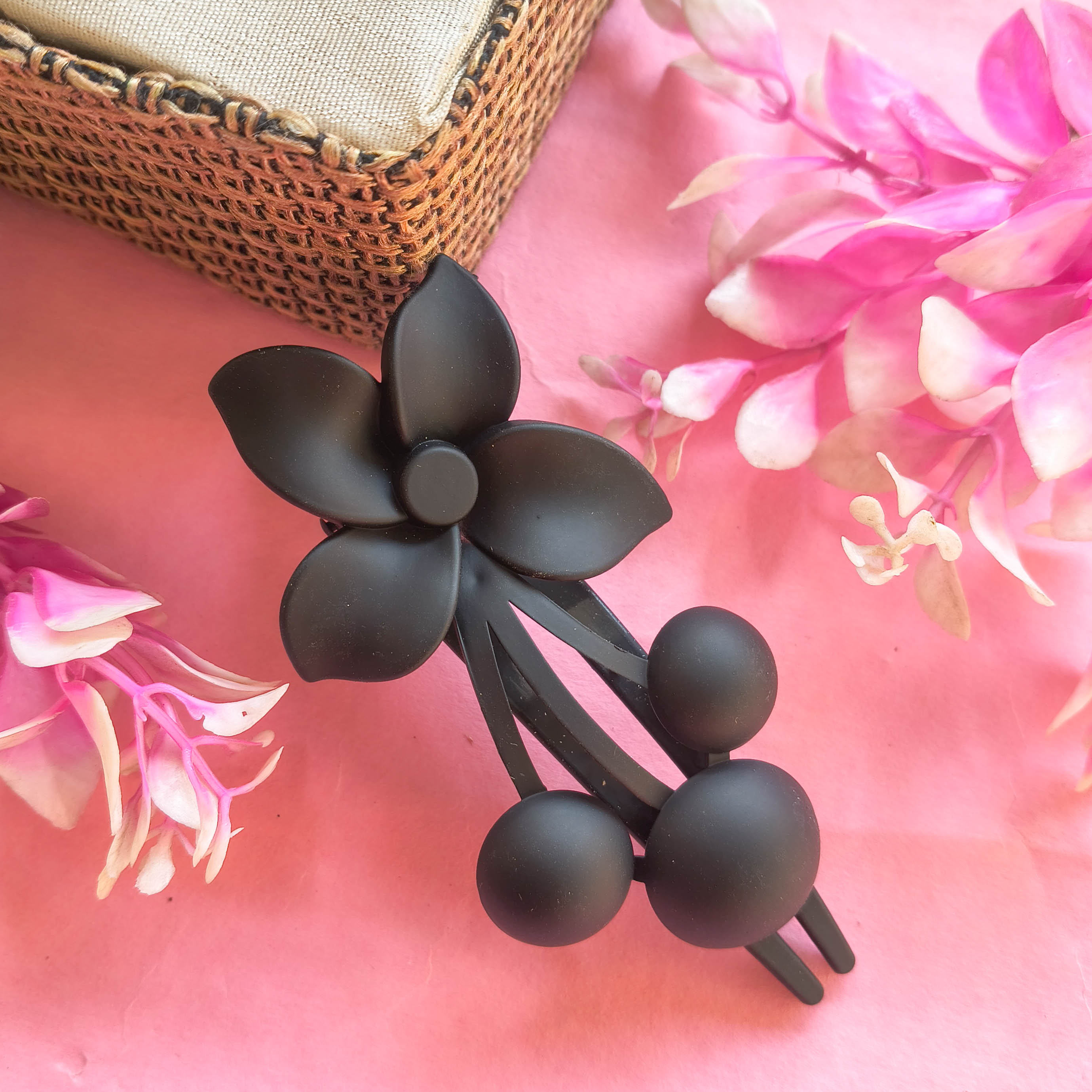 Korean Style Floral Cherry Hair Claw Clips
