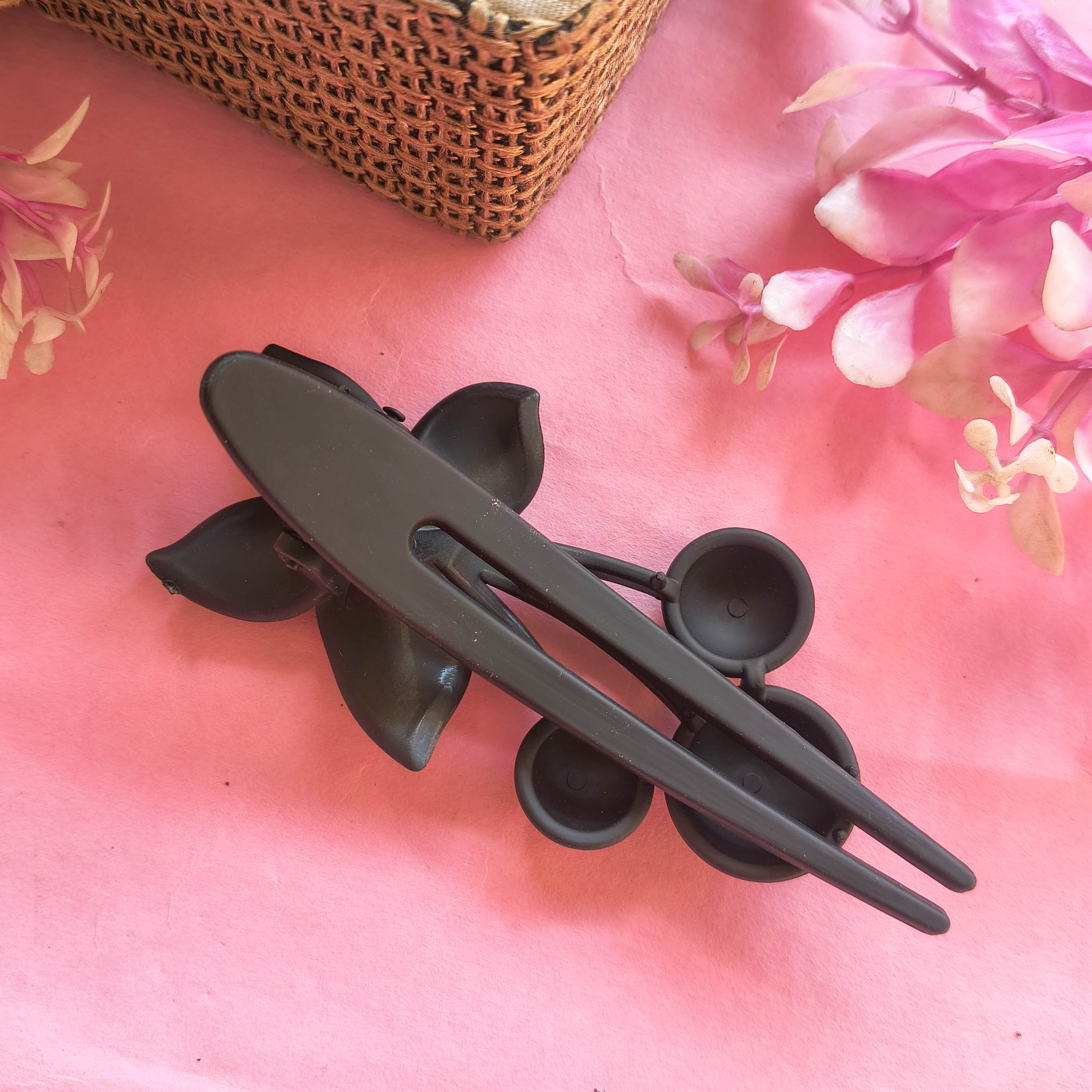 Korean Style Floral Cherry Hair Claw Clips