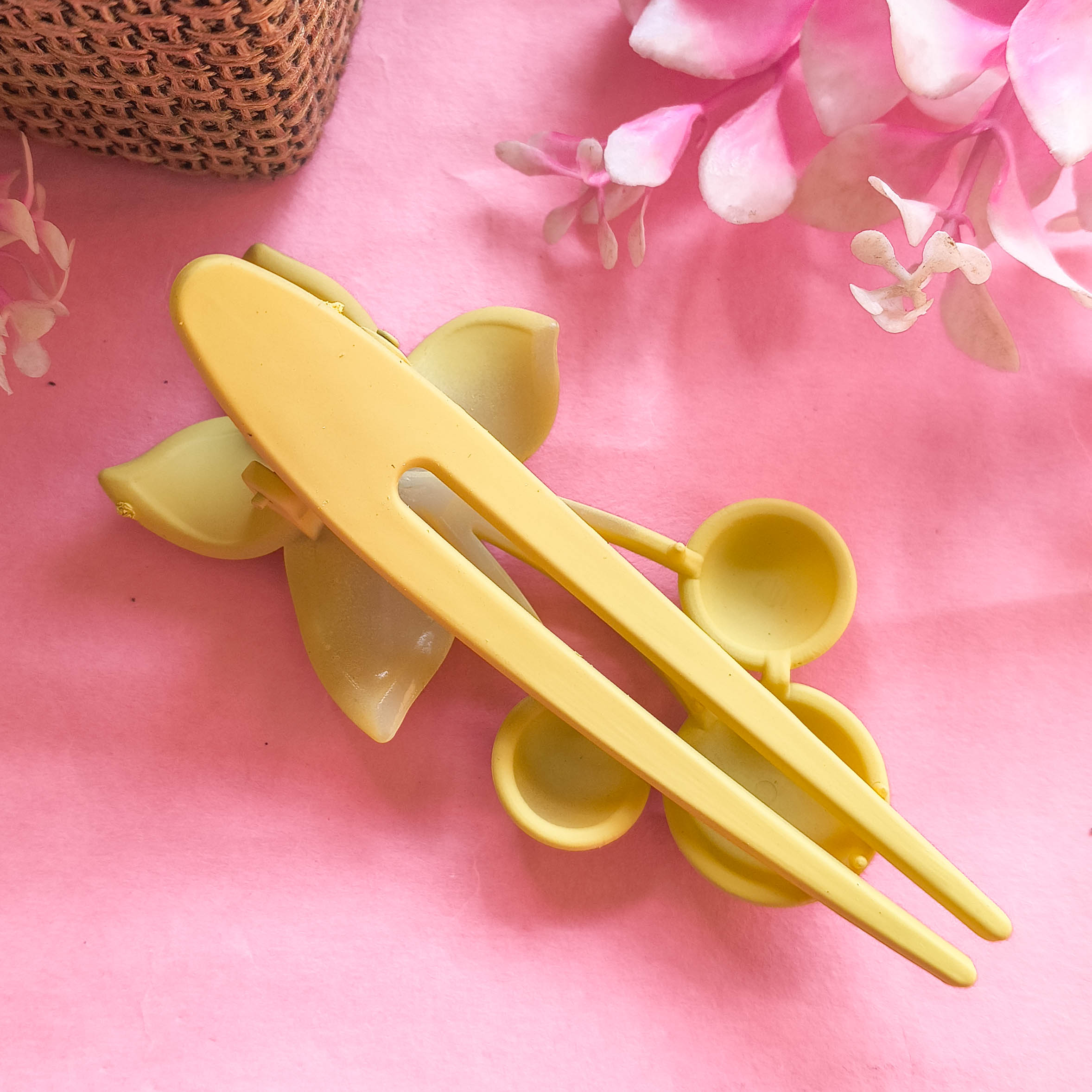 Korean Style Floral Cherry Hair Claw Clips