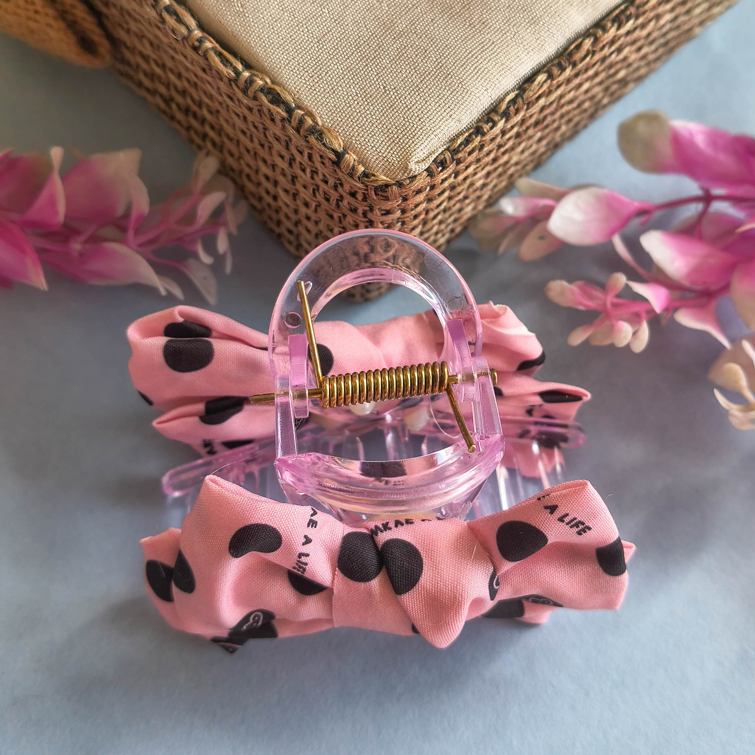 Cute Polka Dots Printed Bow Clutchers for Girls
