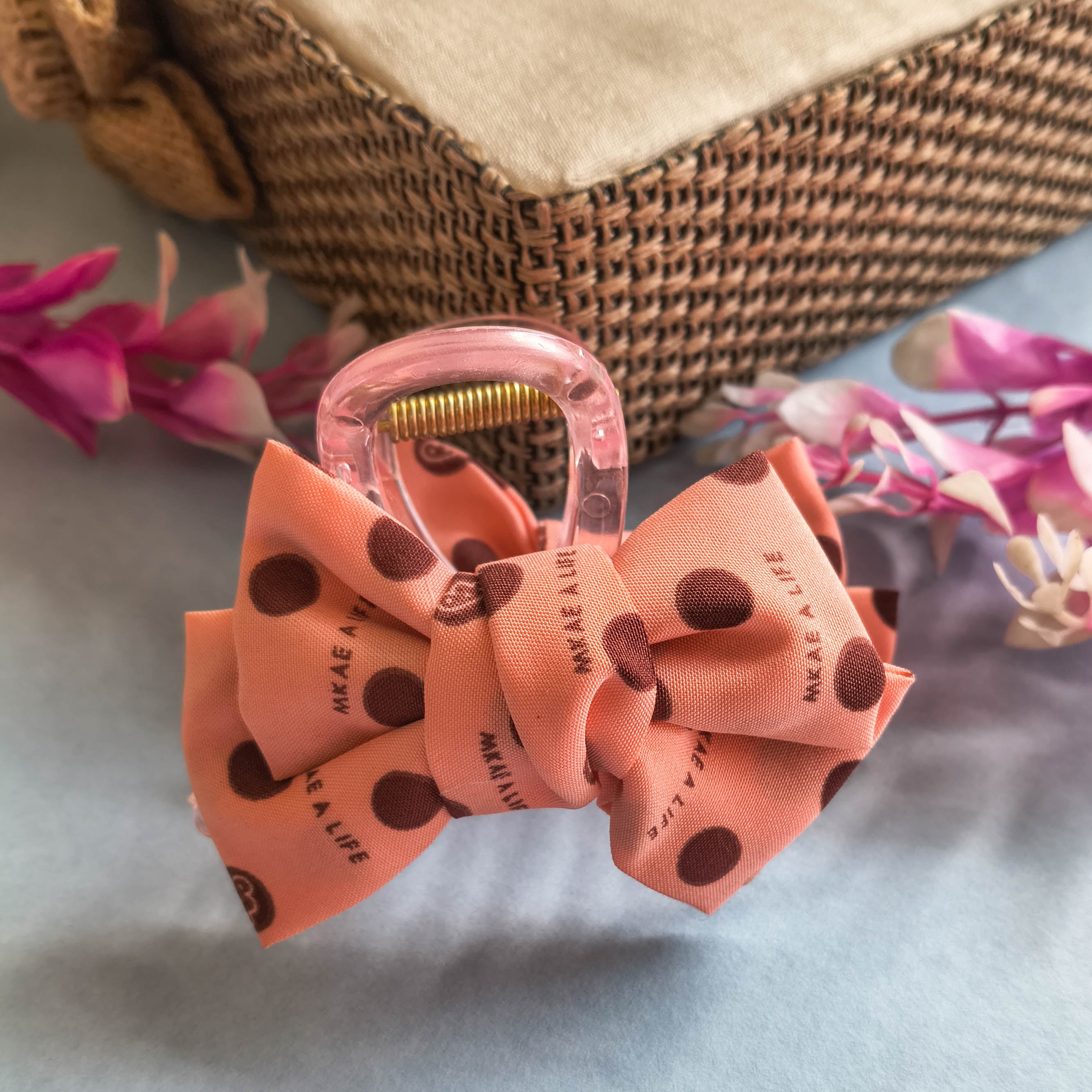 Cute Polka Dots Printed Bow Clutchers for Girls