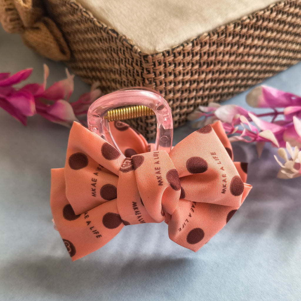 Cute Polka Dots Printed Bow Clutchers for Girls