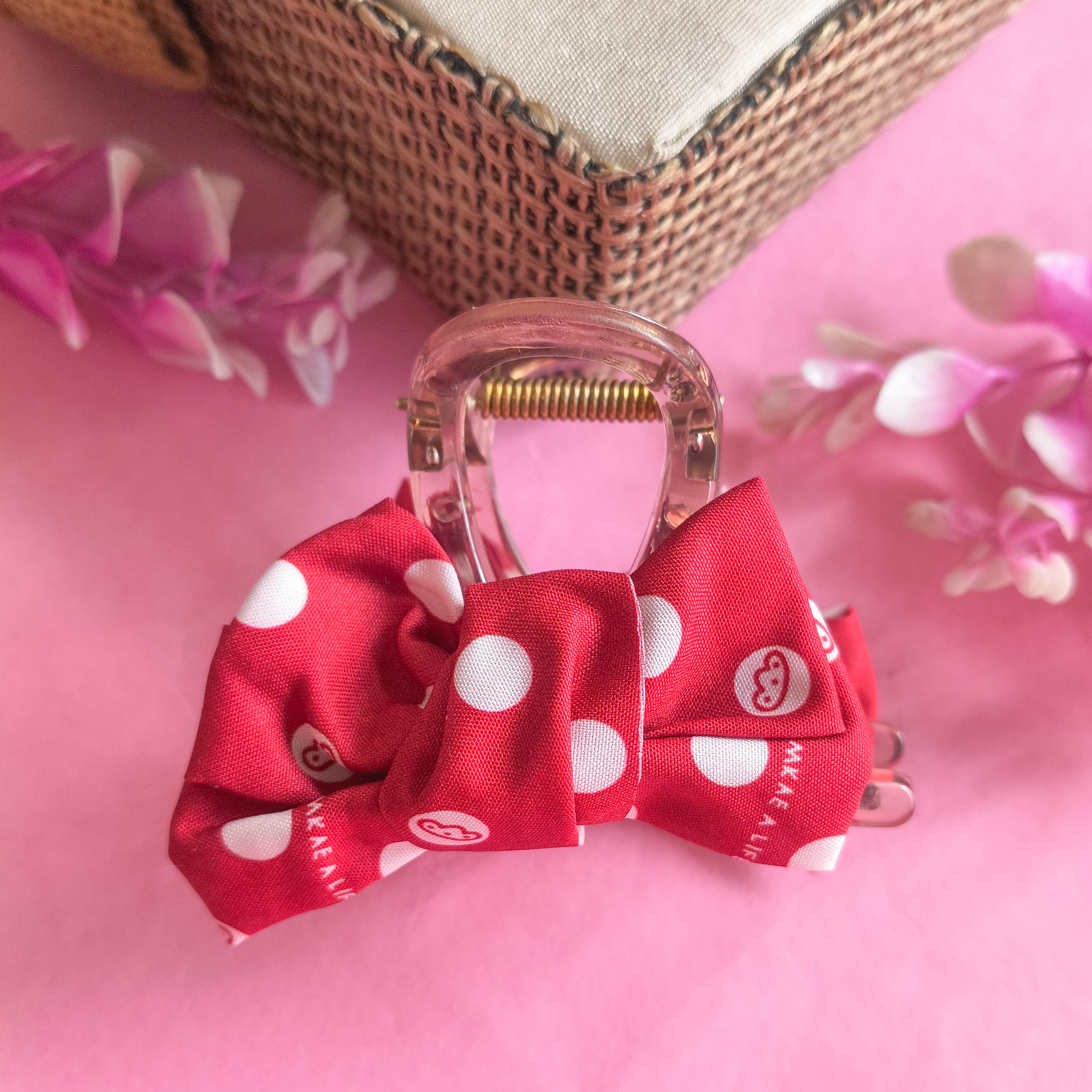 Cute Polka Dots Printed Bow Clutchers for Girls