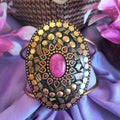 Meera ac Tibetan Adjustable Kada | Bohemian Style Tibetan Mosaic Cuff Bracelet
