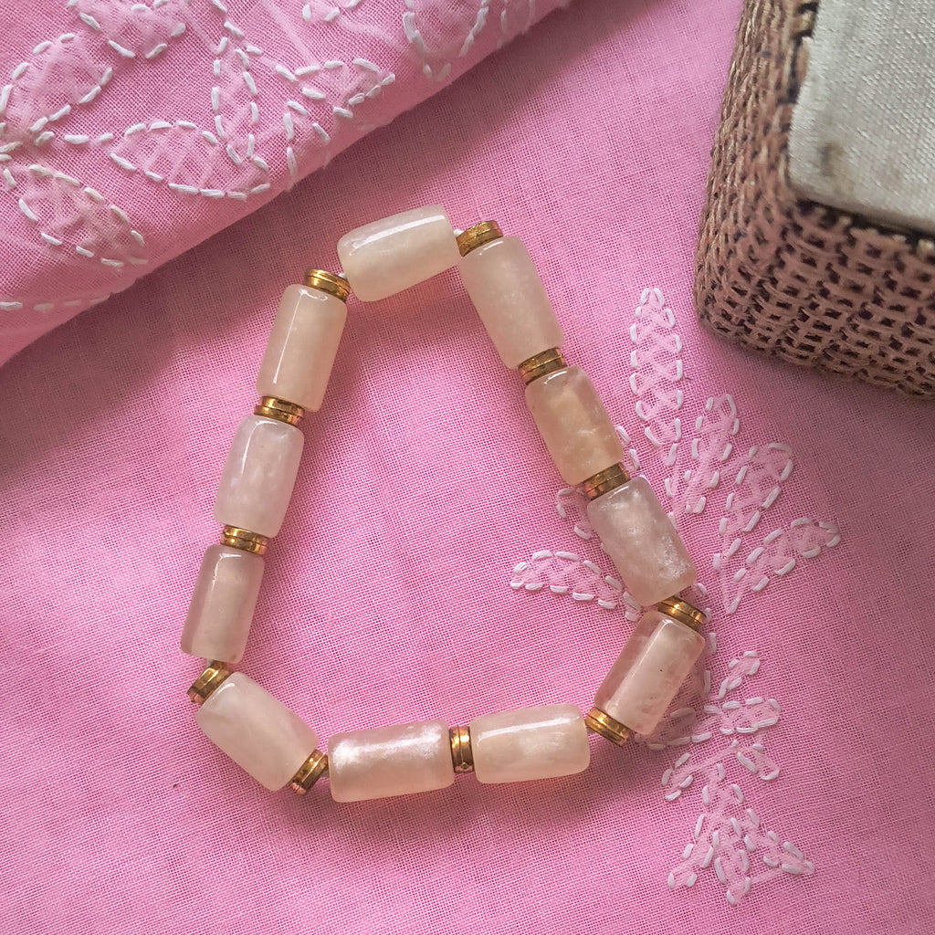 Inaaya Off White Resin Bracelet with Golden Beads | Trending Lightweight Bracelets for Girls & Women | Everyday, Casual & Formal