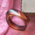 Almas Dark Brown Marbelled Resin Bangle