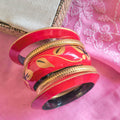 Zeenat Wooden &amp; Brass Bangle Stack | Bohemian Bangles for Women